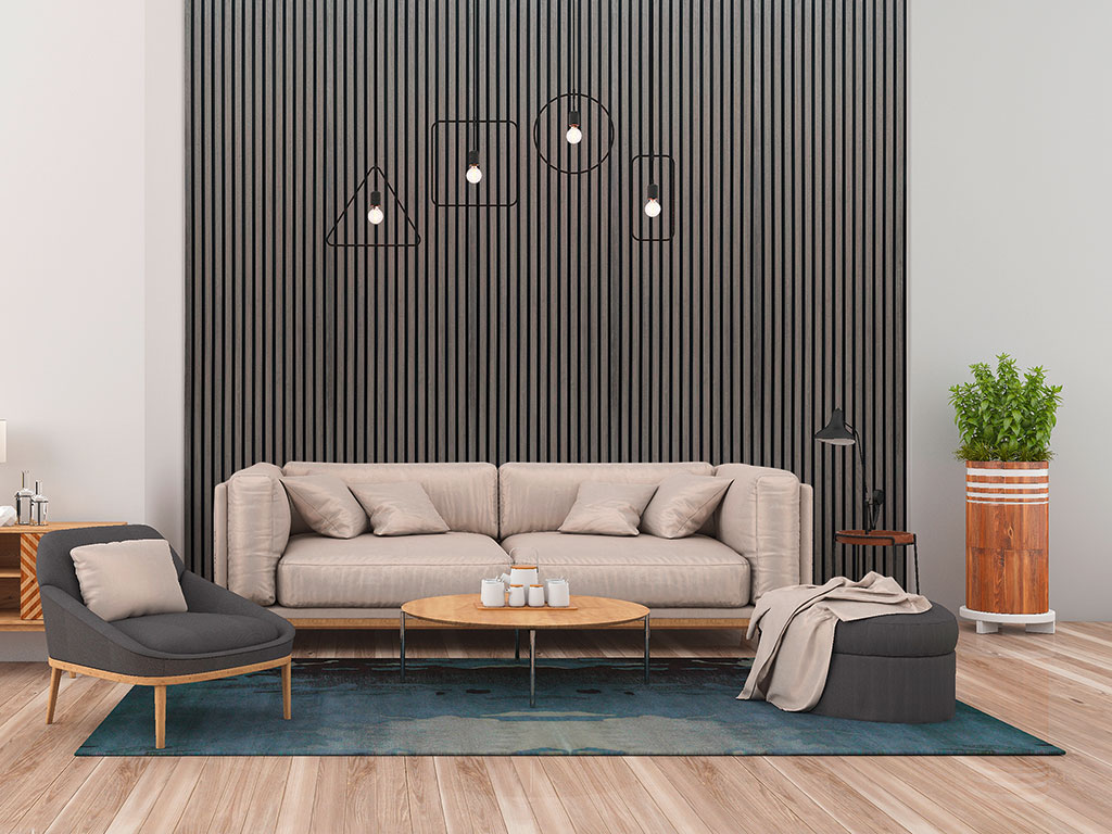 Akoestische Wandpaneel Zwart Eiken