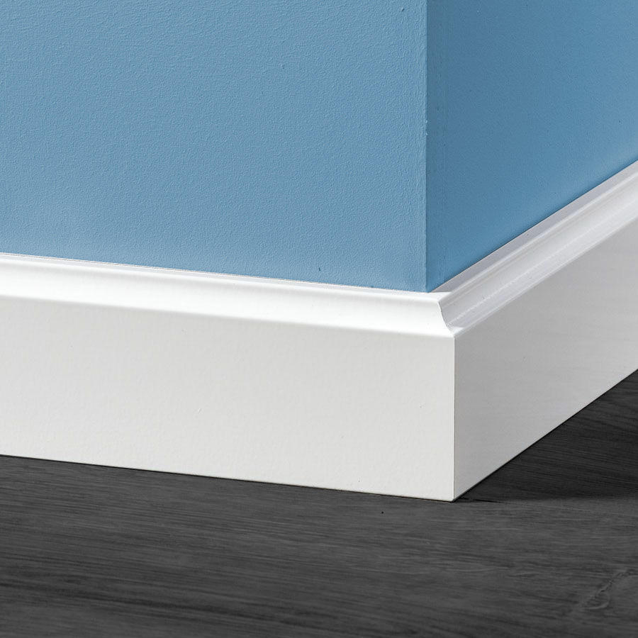 MDF Retro Plint 70x15 RAL 9010 Zuiver Wit 16020