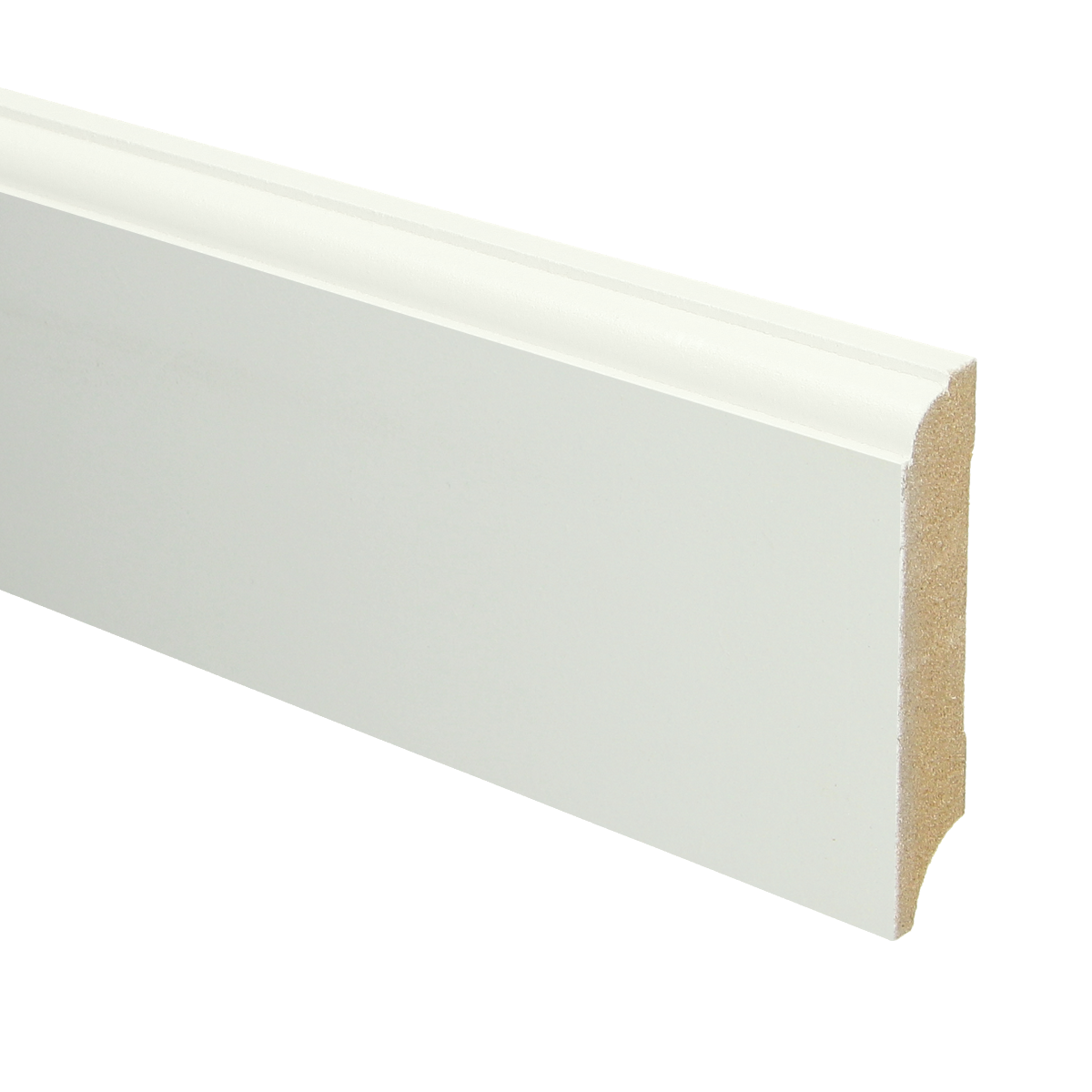 MDF Eigentijdse Plint 70x12 RAL 9010 Zuiver Wit 16046